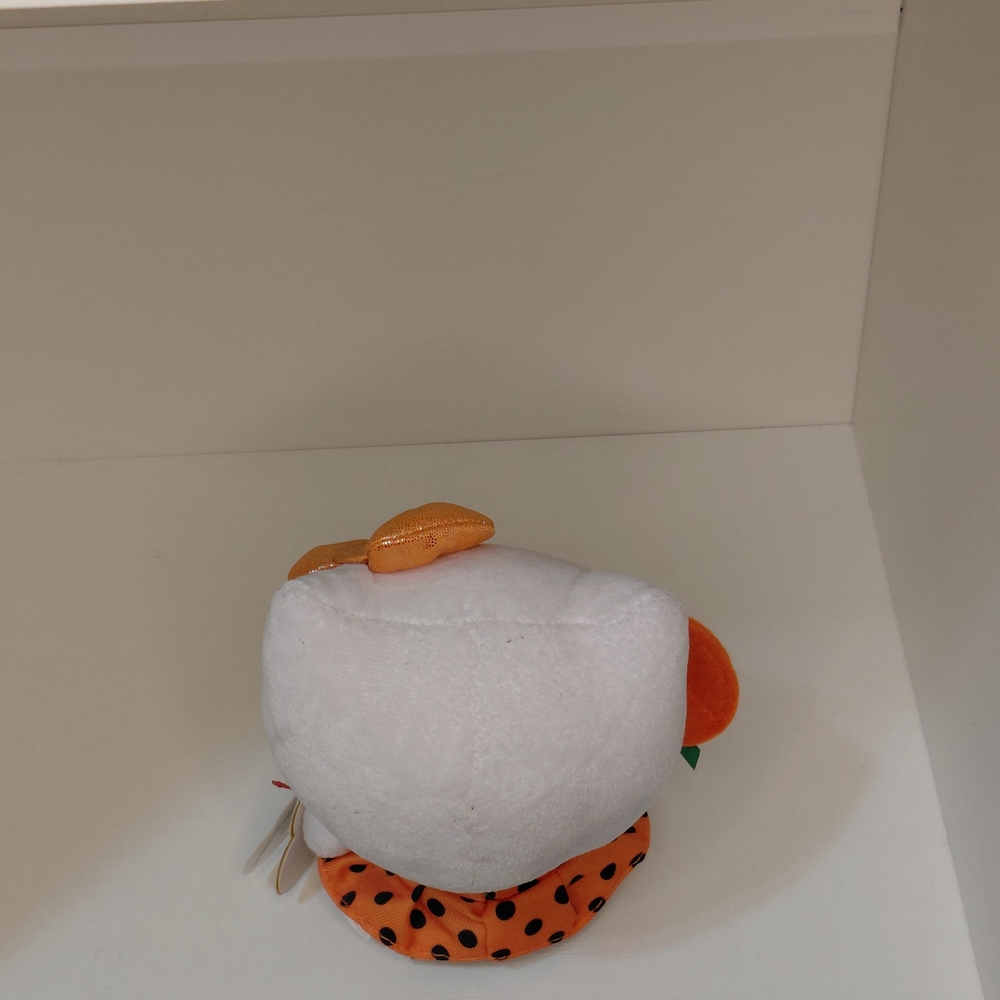 Ty Hello Kitty Plush Orange Polka Dress, Metallic Bow by Beanie Babies Company - Picture 5 of 13